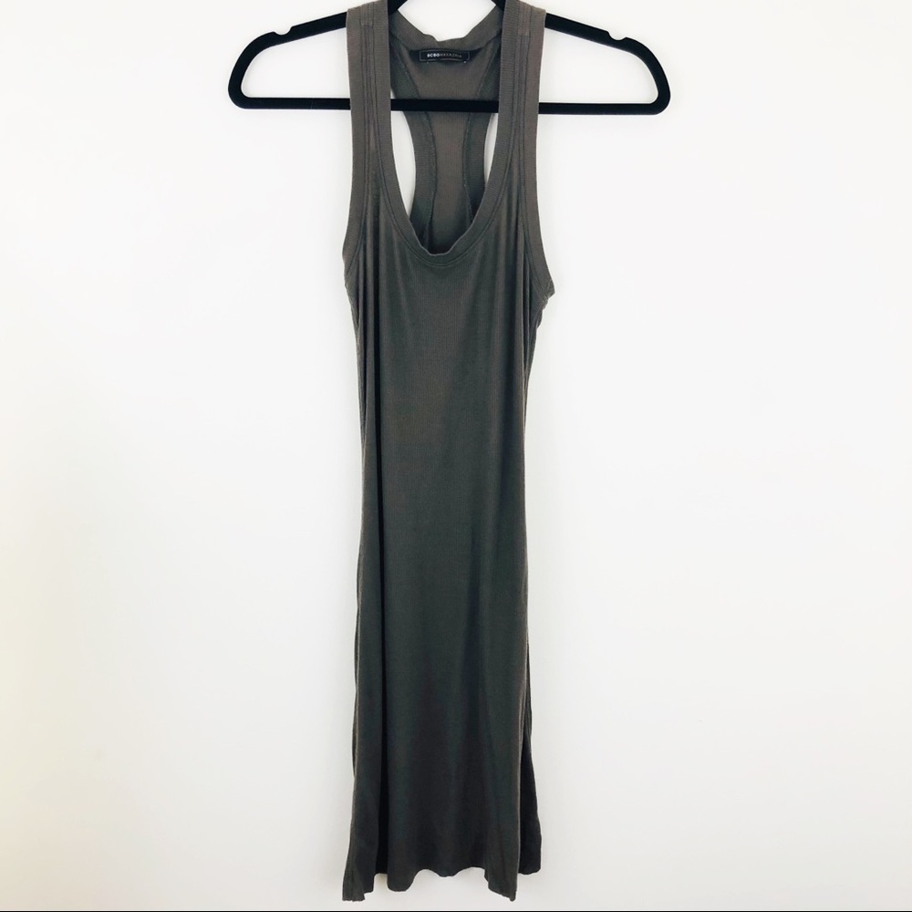 BCBGMaxazria Brown Ribbed Cotton Tank